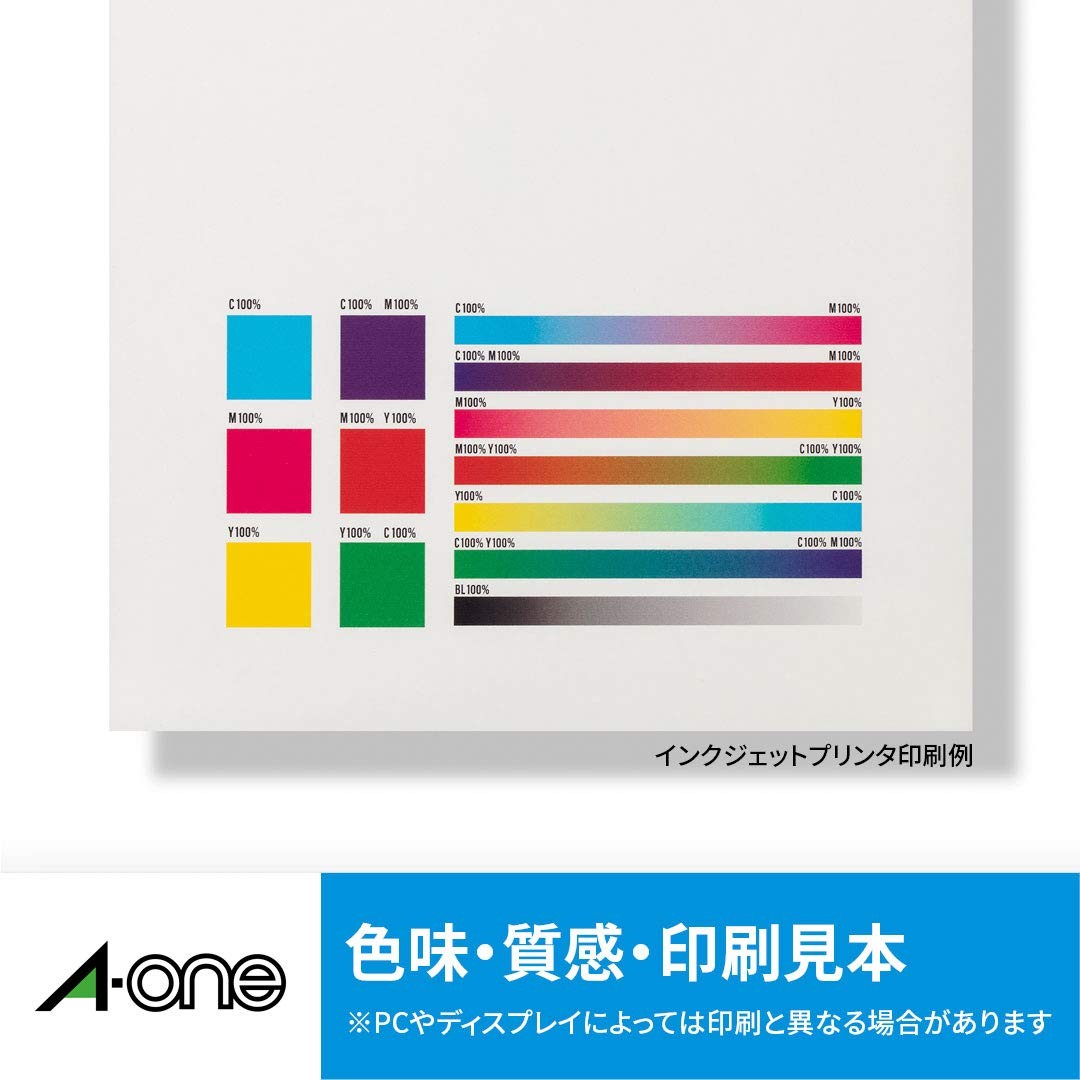 A-one Label Sticker, Inkjet, Glossy Paper, Postcard Size, Uncut, 12 Sheets