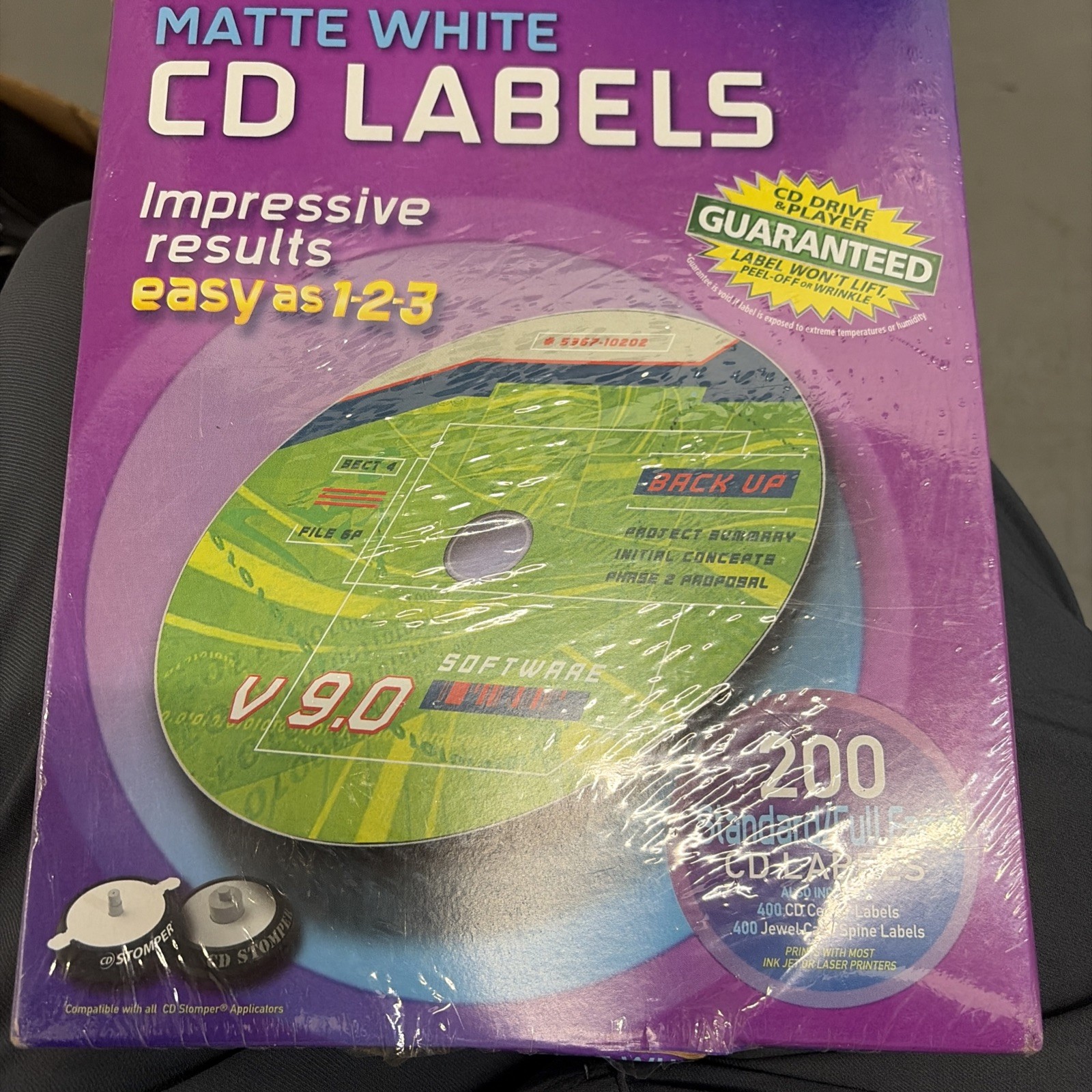 Matte White CD Labels Adhesive Printable Sticker Paper Inkjet Laser Print 200 Ct