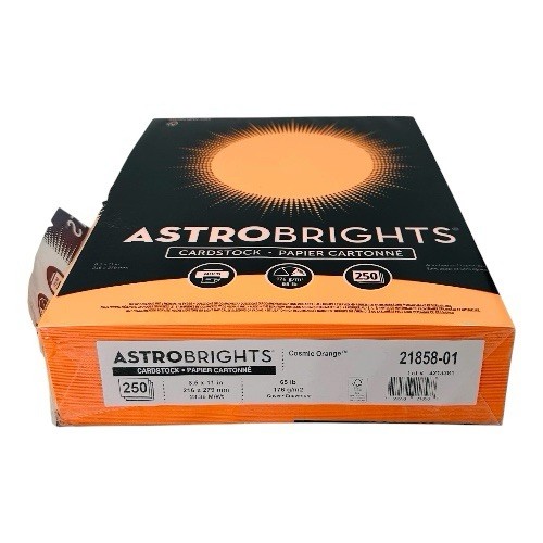 250 Sheets Astrobrights Cosmic Orange 8.5″ x 11″ Cardstock Cover Paper 65lb