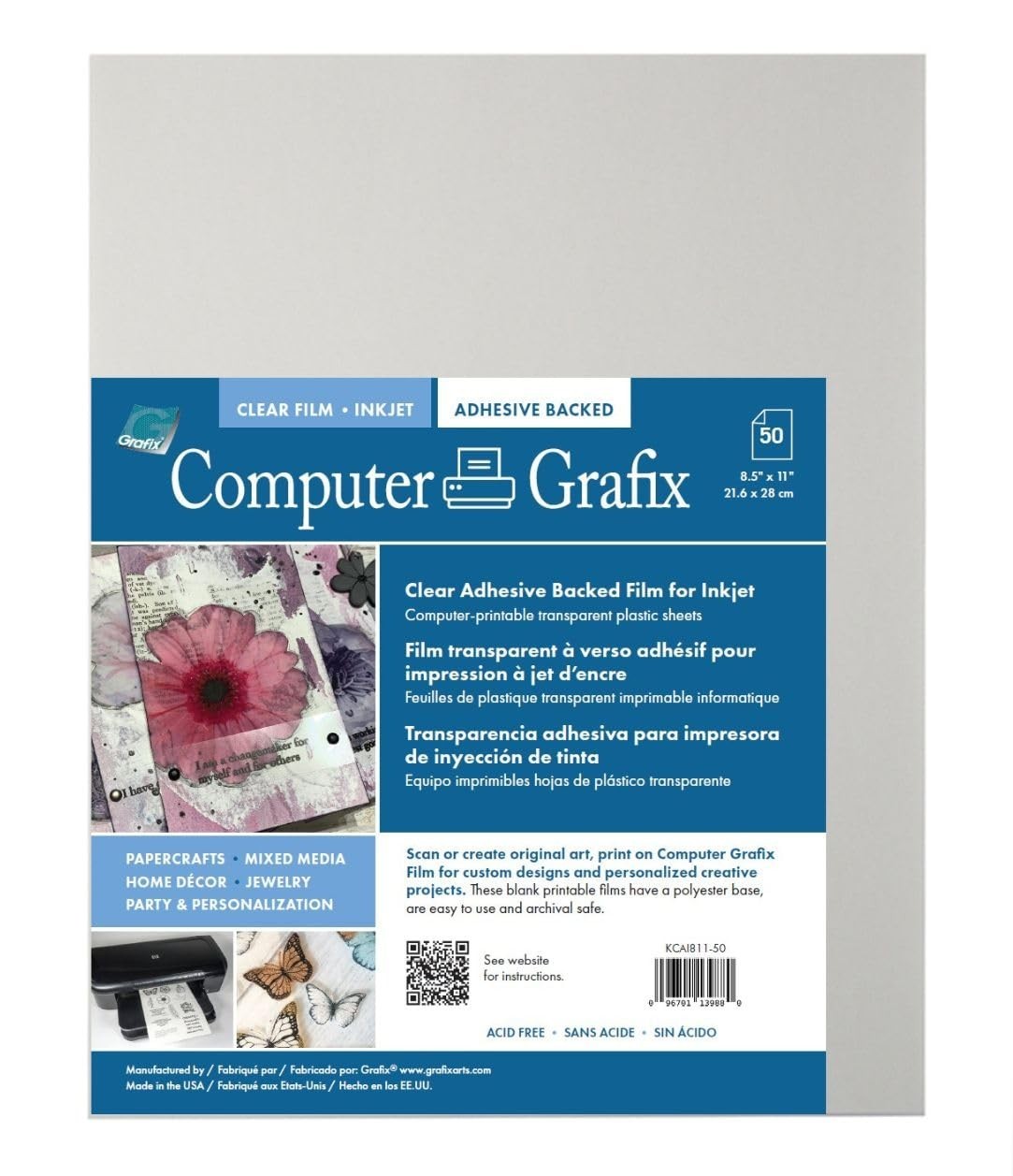 Self-Stick Printable Inkjet Film – Clear Adhesive Sheets for Stickers, Journals,