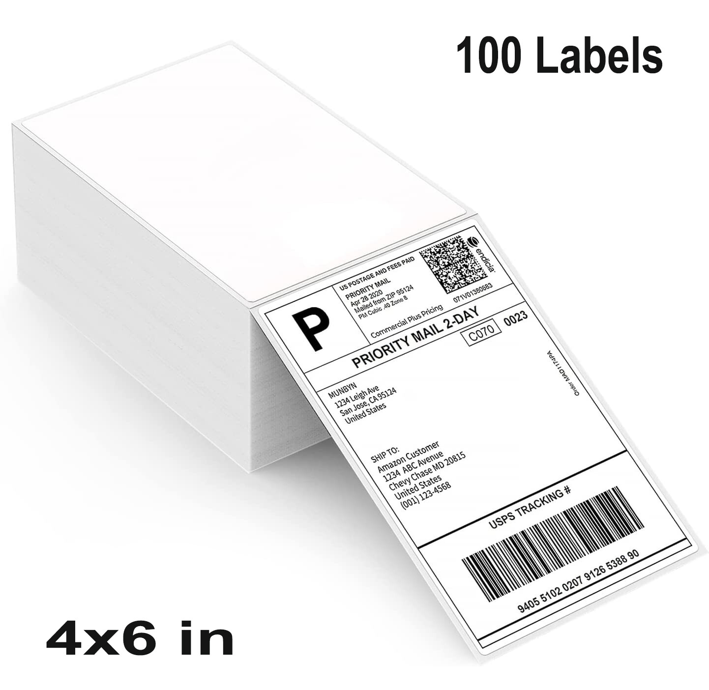 Direct Thermal 4×6 Label 100x150mm Shipping Label Self Adhesive For USPS UPS