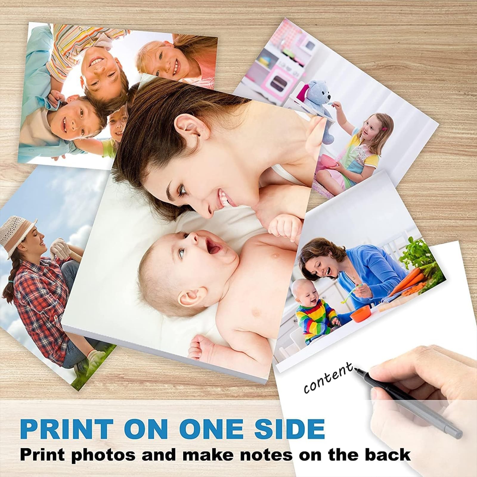 100 PCS Glossy Photo Paper 8.5×11 Inch 53lb 200GSM Dye Ink Instant Dry