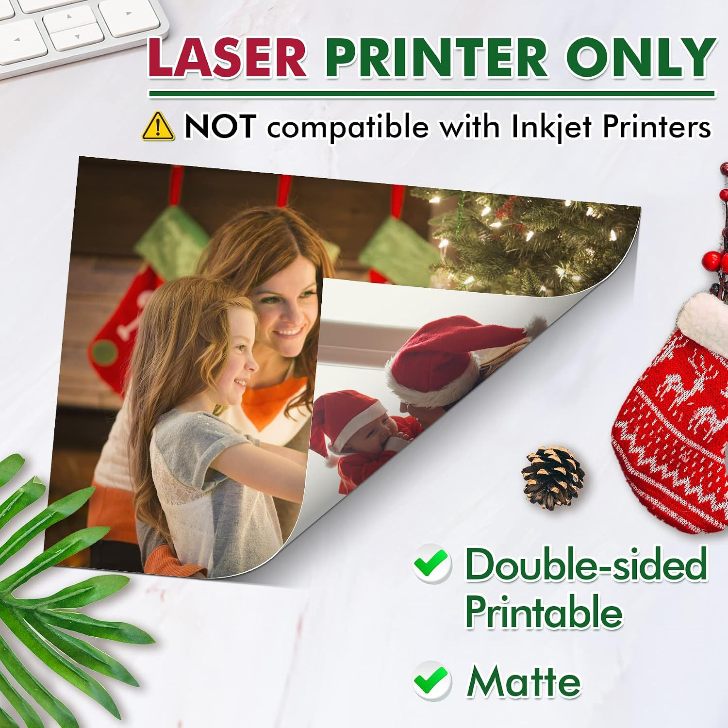 Waterproof Paper for Laser Printer, Tearproof Printer Paper, Matte Double Sided