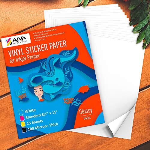 Limia’s Care Printable Vinyl Sticker Paper for Inkjet Printer – Glossy White …