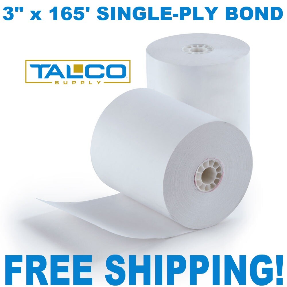 (50) STAR SP700 3″ x 165′ BOND (NON-THERMAL) POS PAPER ROLLS ~FREE SHIPPING~