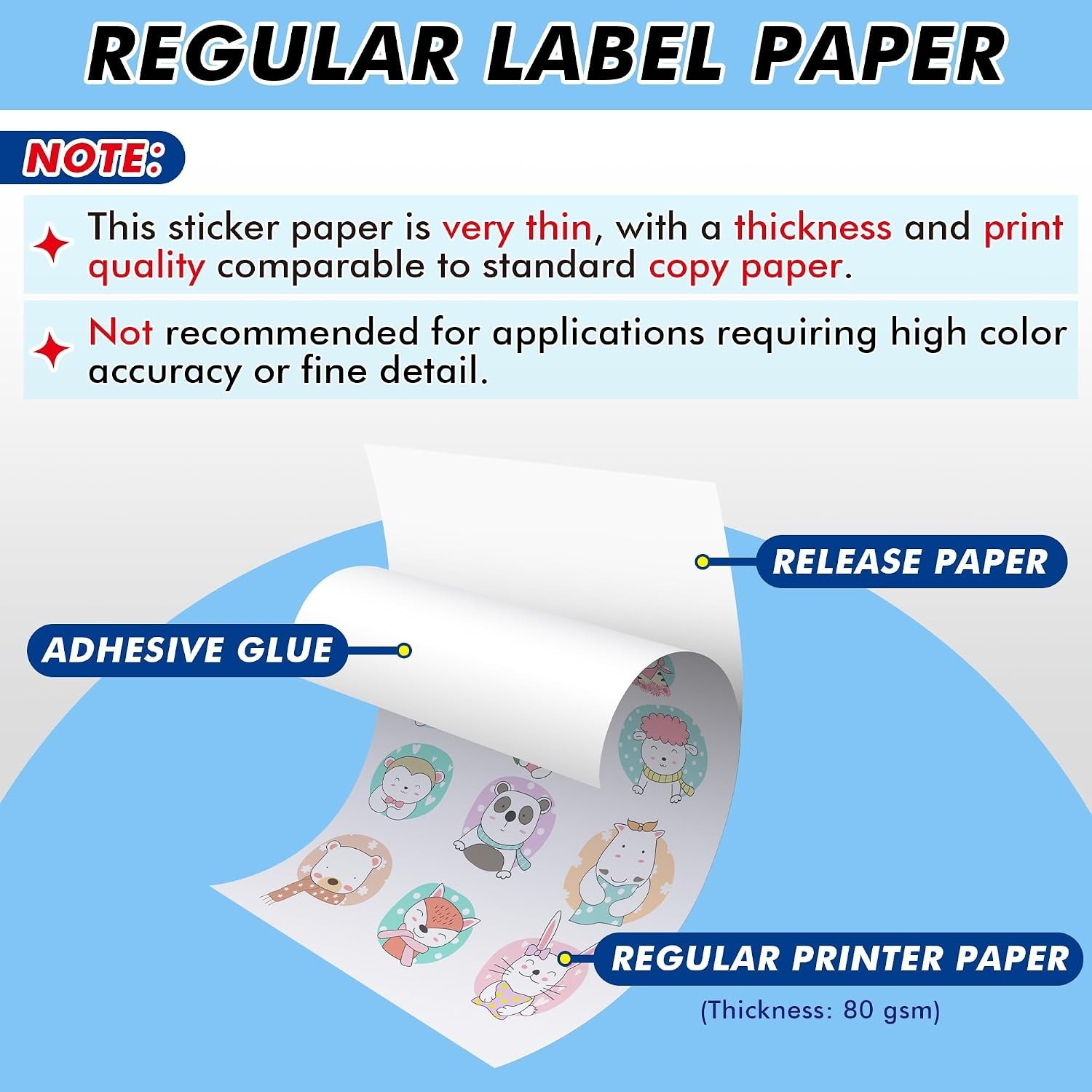 Thin Sticker Paper for Inkjet & Laser Printers, Matte White | 100 Sheets, 8.5…