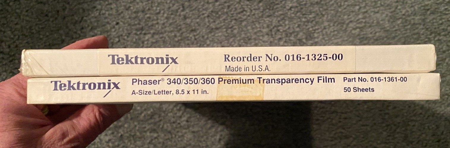 Tektronix Phaser 540 Transparency Film A Size 8.5 X 11 in 50 sheets 016-1325-00