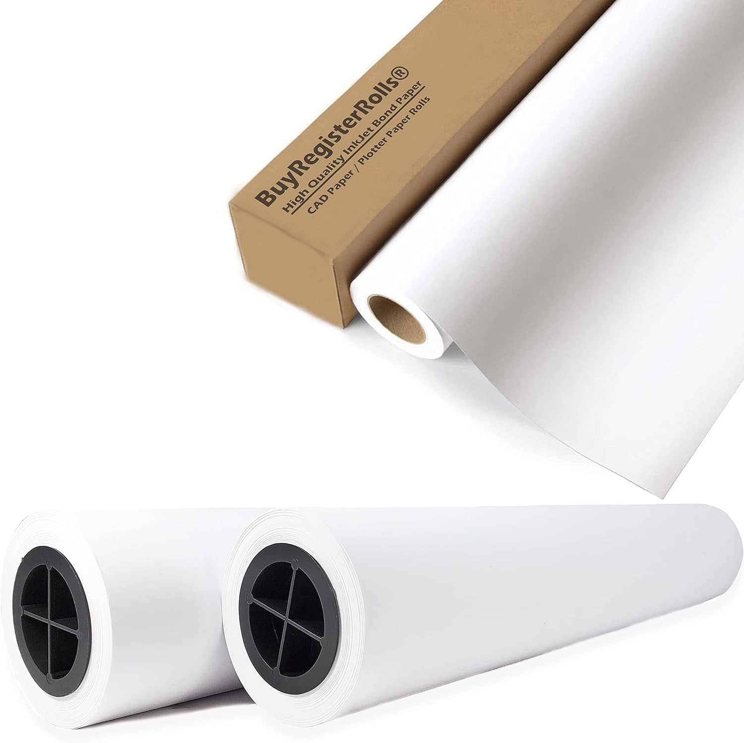 (4 Rolls – 1 Case) Plotter Paper 36 X 150: Box of 4-36” X 150 Ft. Rolls, 20 Lb.