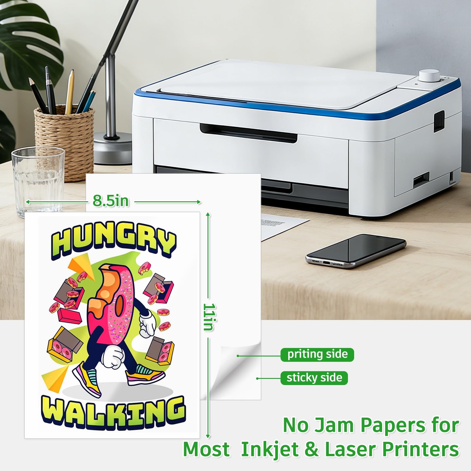 Weliu Glossy Printable Vinyl Sticker Paper for Printer – 21 Sheets