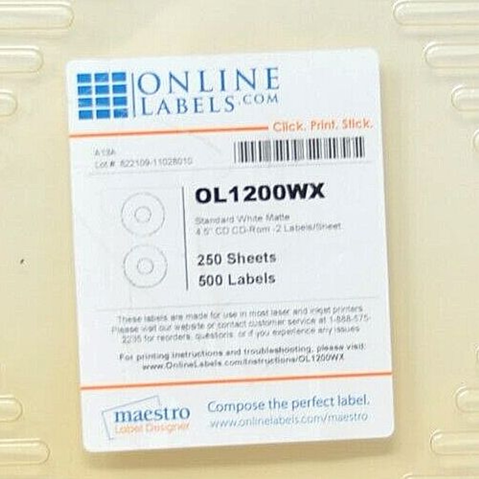 CD DVD Labels 4.5″ Laser Ink Jet Blank White Matte 250 Sheets Almost 500 Labels