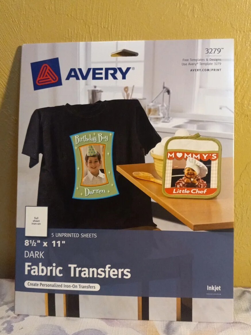 Avery Dark T-Shirt Transfers, Iron-On, 8.5 x 11, 3279, 2 5-Packs