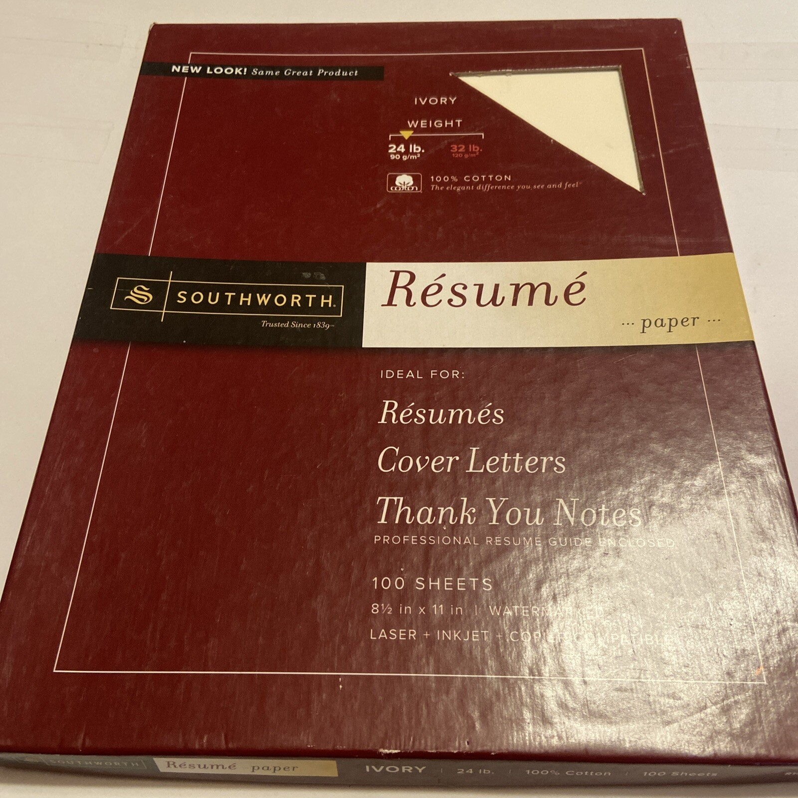 Southworth Resume Paper Preowned Ivory – 24 lb 3 Partical Boxes