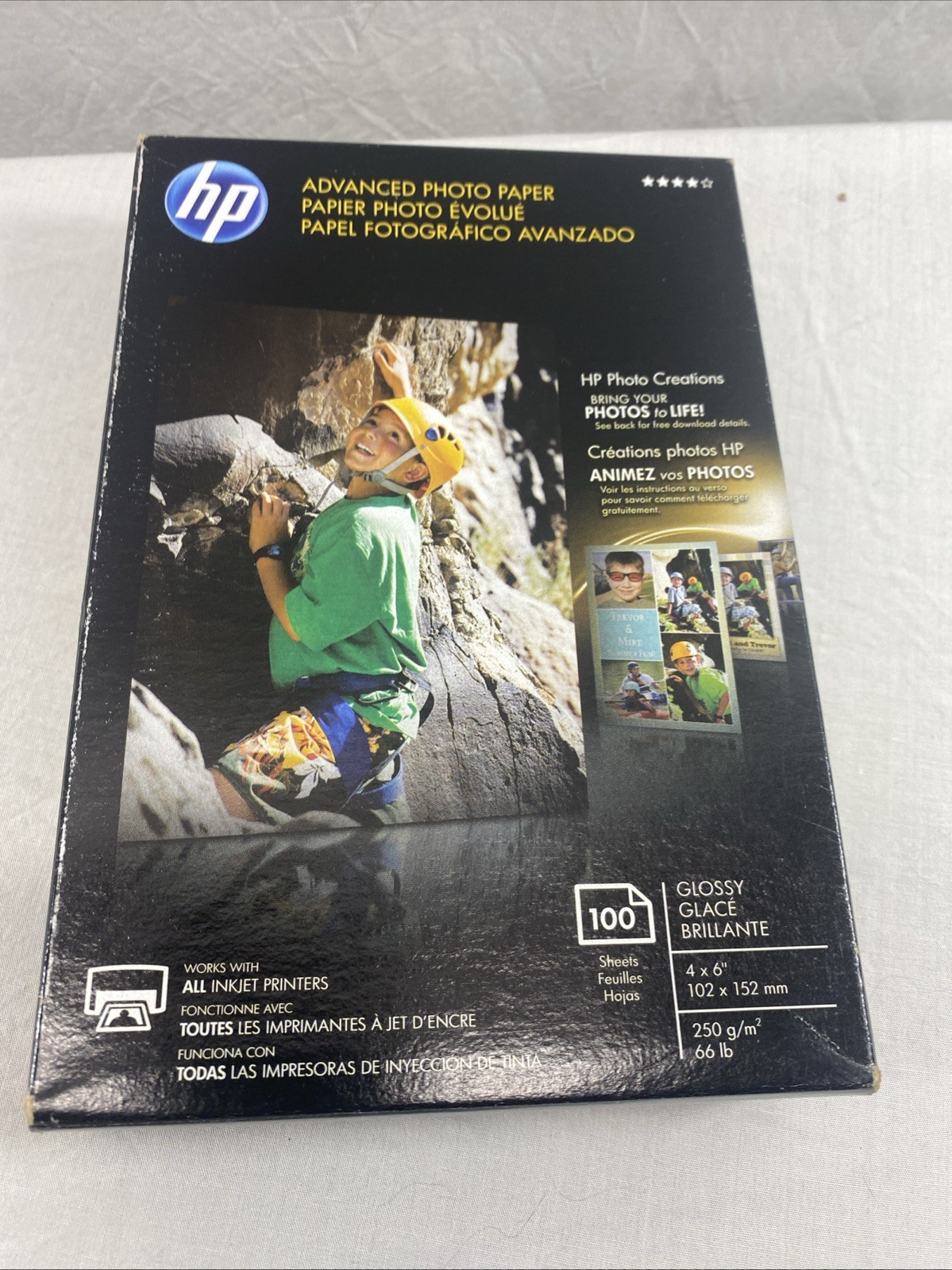 HP Advanced Photo Paper 66 lbs. Glossy 4 x 6 100 Sheets/Pack Q6638A New Sealed