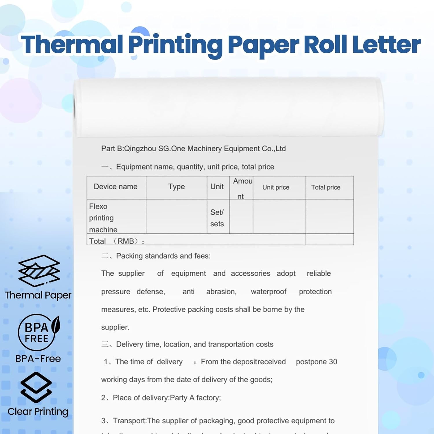 8 Rolls A4 Thermal Printer Paper 8.5″x11″ for M08F M832 M834 Portable Printer