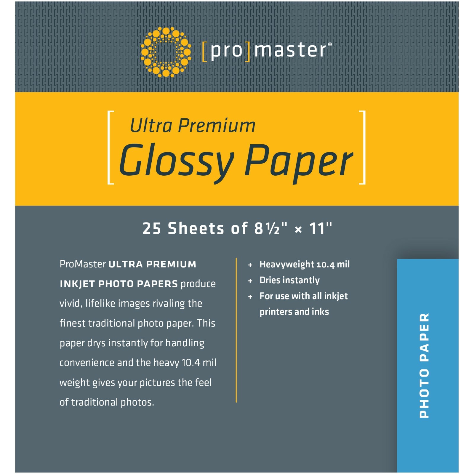 Promaster Ultra Premium Glossy Paper – 8 1/2″x11″ – 25 Sheets #1477