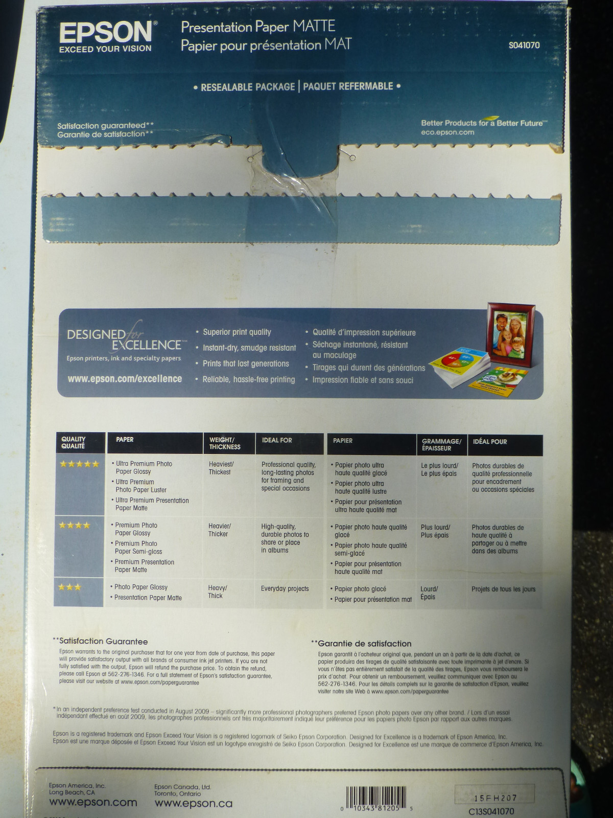 This is new but opened package of Epsom Matte presentation paper, 11 x 17”