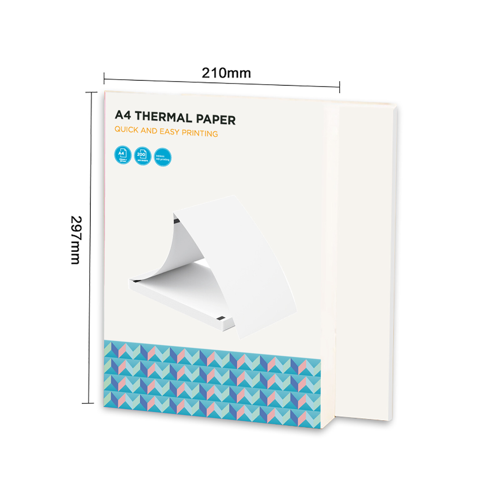 A4 Thermal Paper 200 Sheet Fanfold Printing Paper for Thermal Printer C6W5