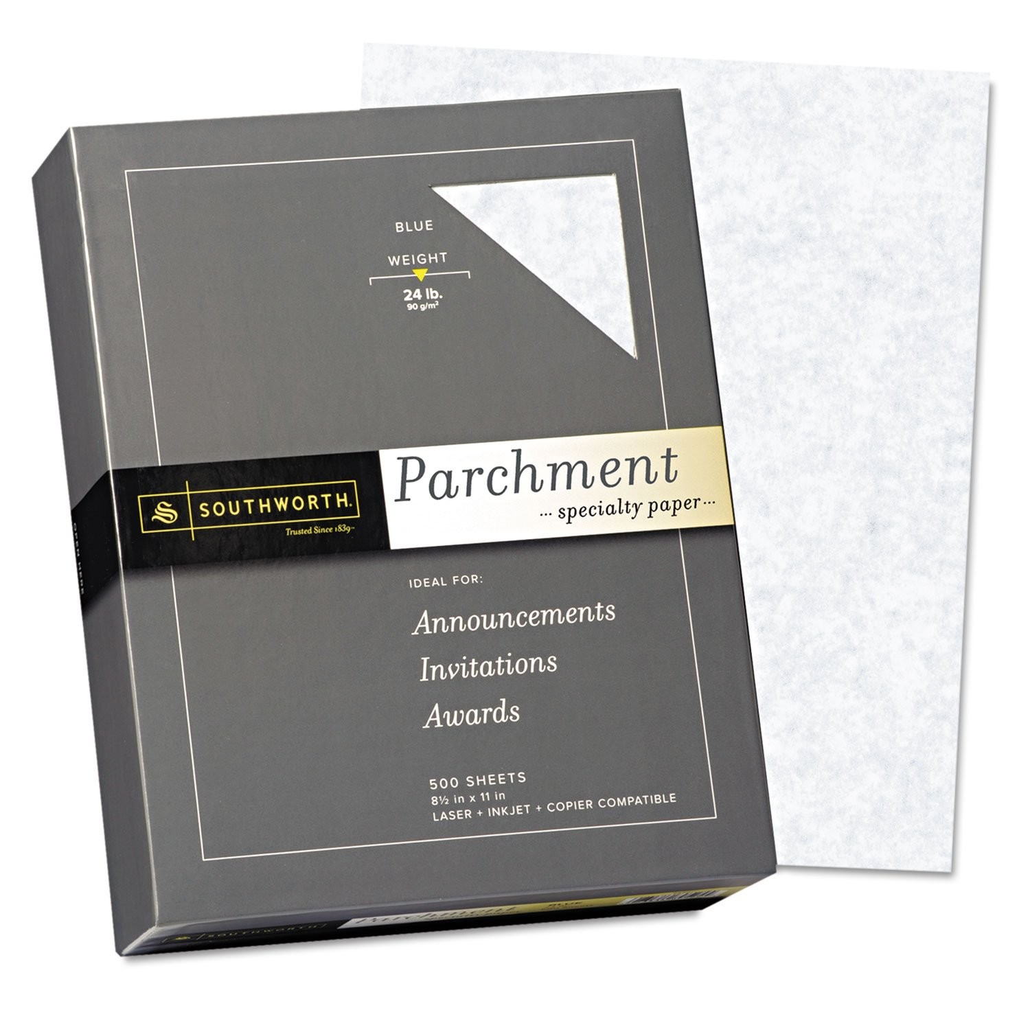964C Parchment Specialty Paper Blue 24 lb. 8 1/2 x 11 500/Box