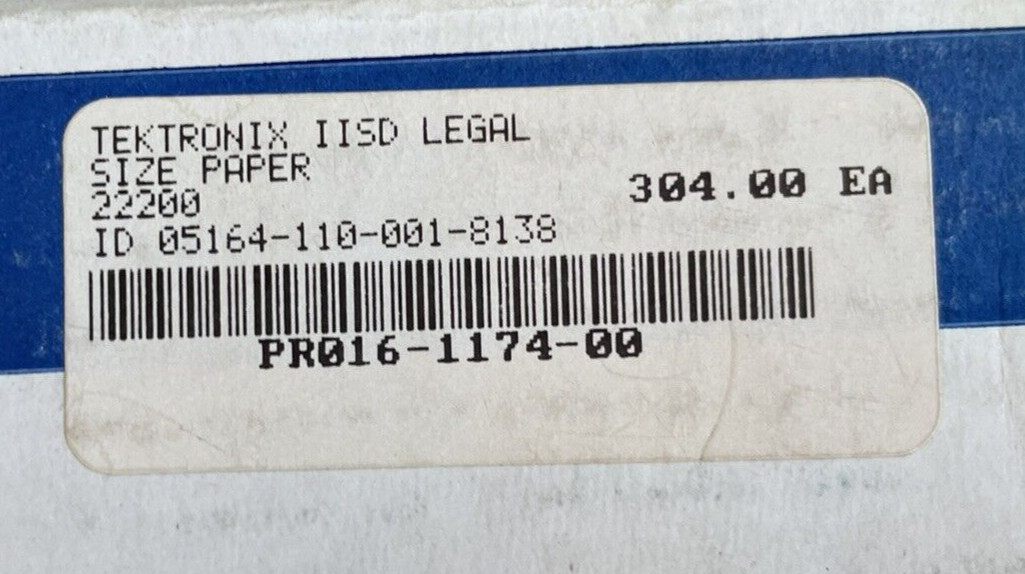 Tektronix Phaser IISD 8.5″ x 14″ Printer Paper PR016-1174-00