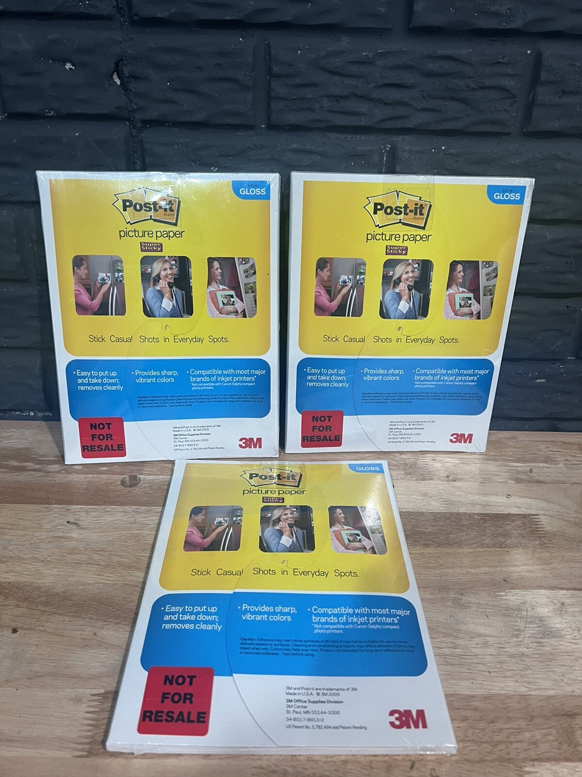 3M POST-IT PRINT PEEL & STICK 4″X6″ SEMI GLOSS PICTURE PAPER NEW QTY 3