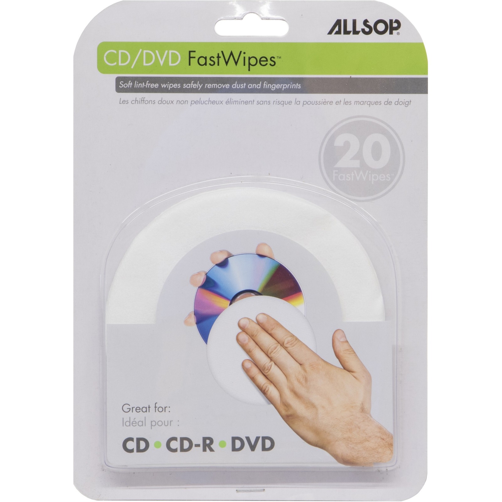 Allsop 50100 Cd/dvd Fast Wipe – Cleaning Wipe – White