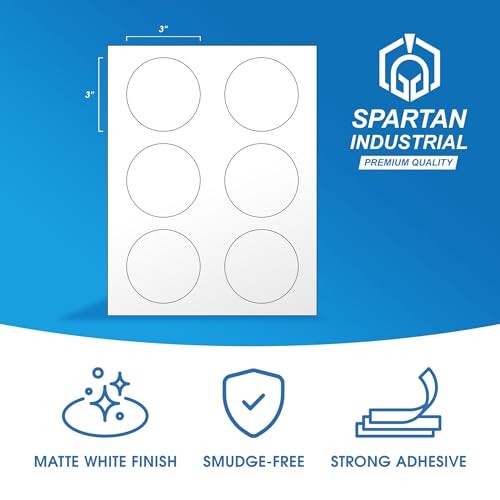 3″ Printable Round Labels for Laser and Inkjet Printers – 3000 3″ Circle 500