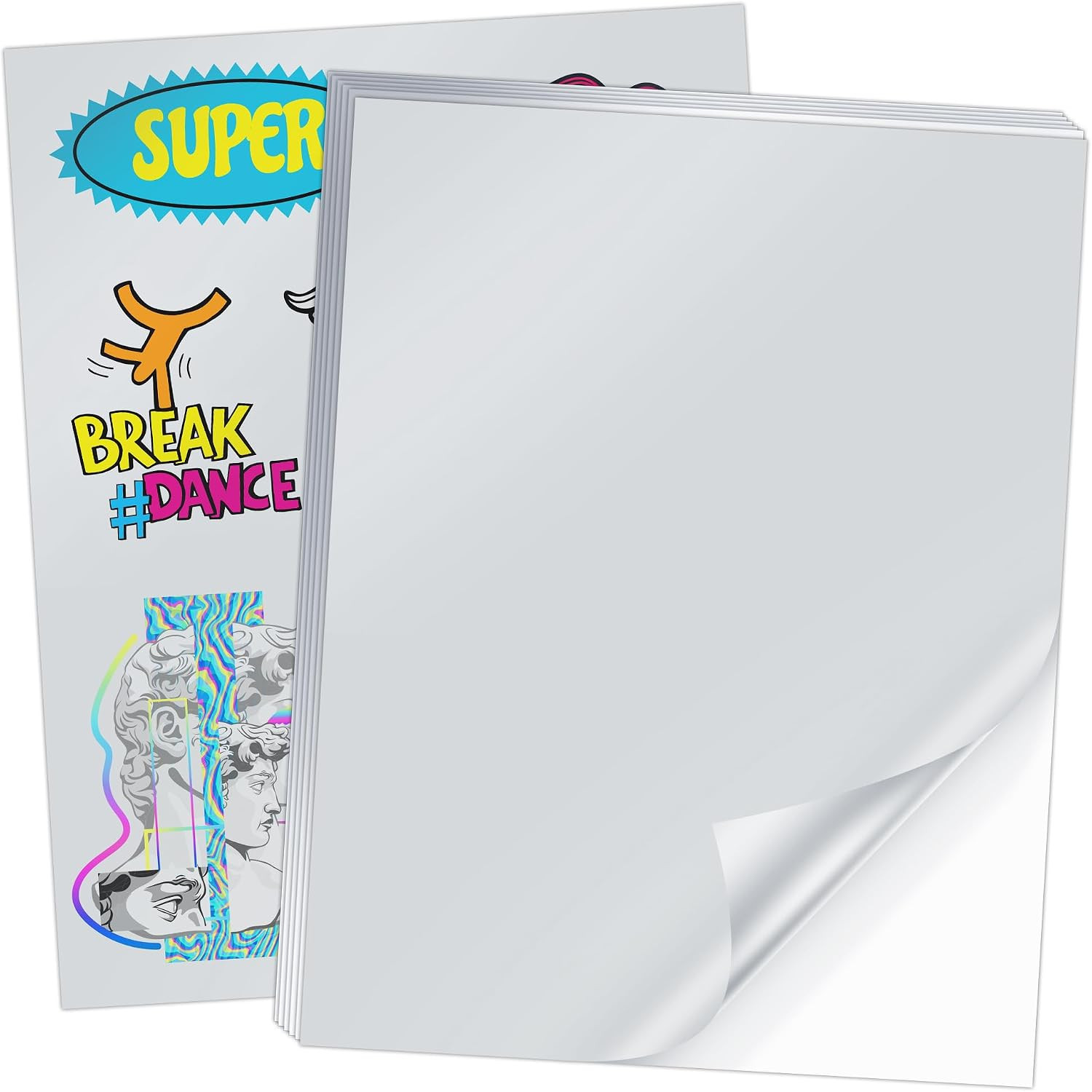 Printable Silver Vinyl Sticker Paper for Inkjet and Laser Printers – 20